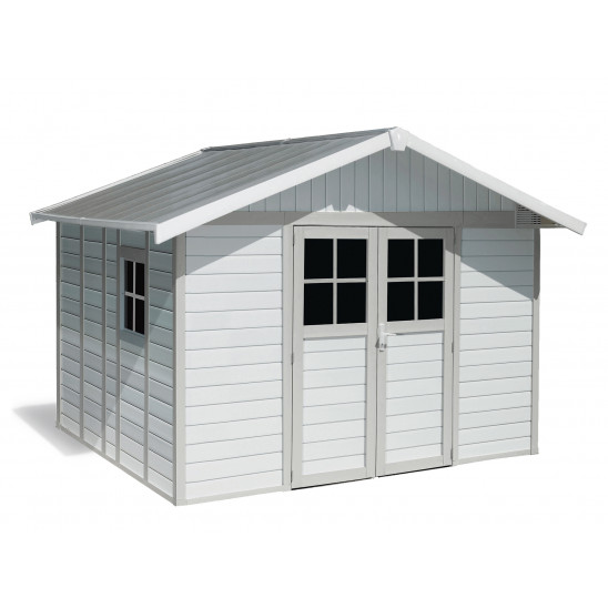 Tuinhuisje Déco 11 m² Wit - Groengrijs